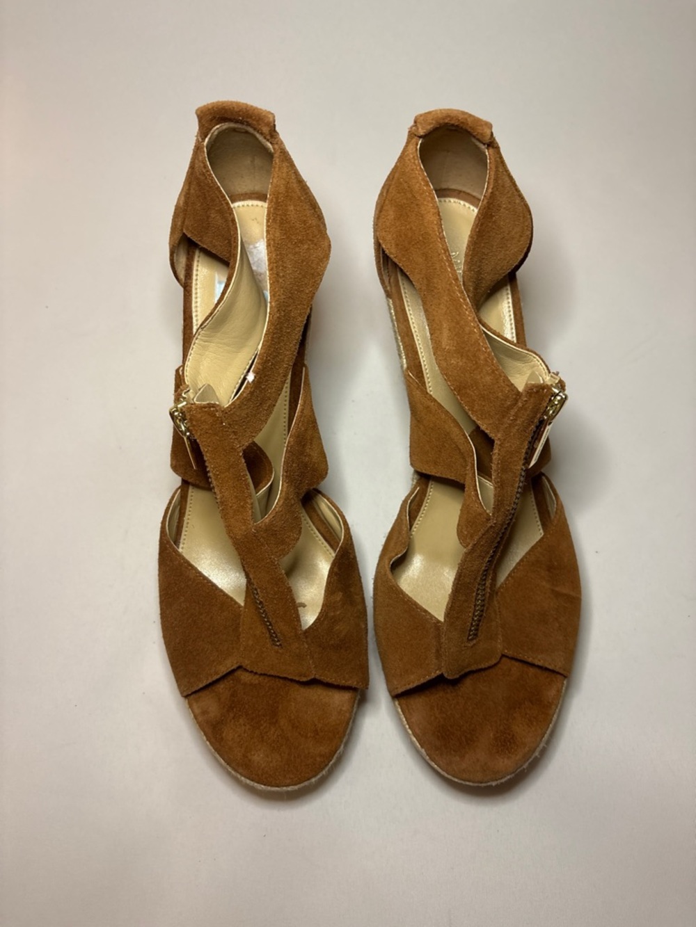 MICHAEL Michael Kors Damita Tan Suede Espadrille with Front Zip Size 11 - Picture 3 of 12